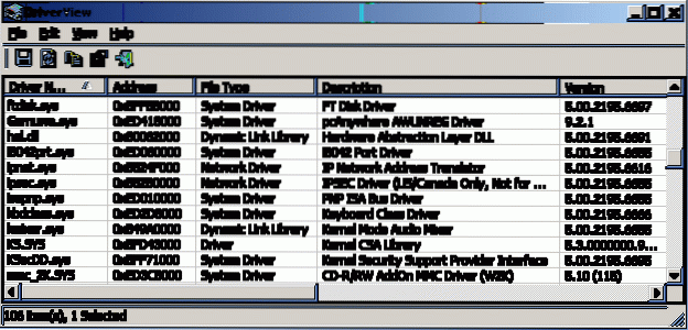 windows list loaded drivers