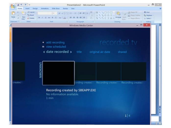 Windows Media Center nu poate fi pornit