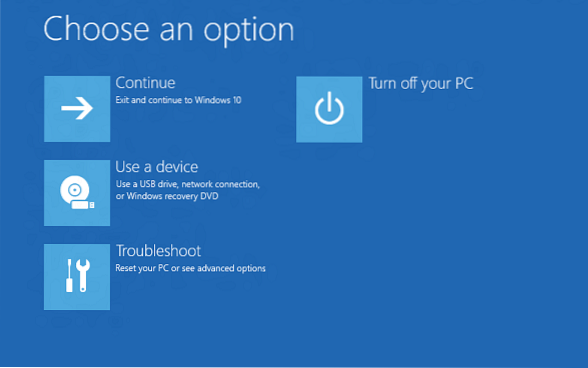 mediu de recuperare a ferestrelor Windows 10
