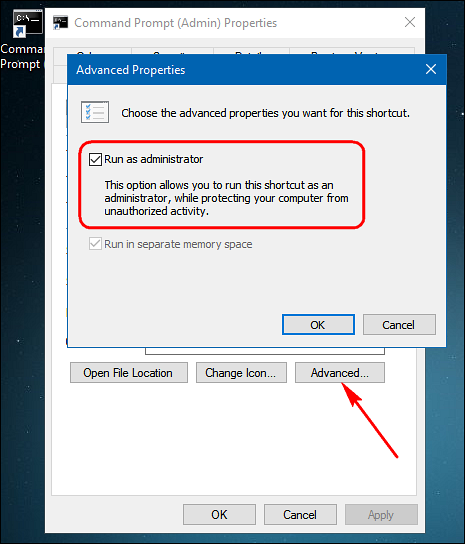 windows kører cmd-genvej
