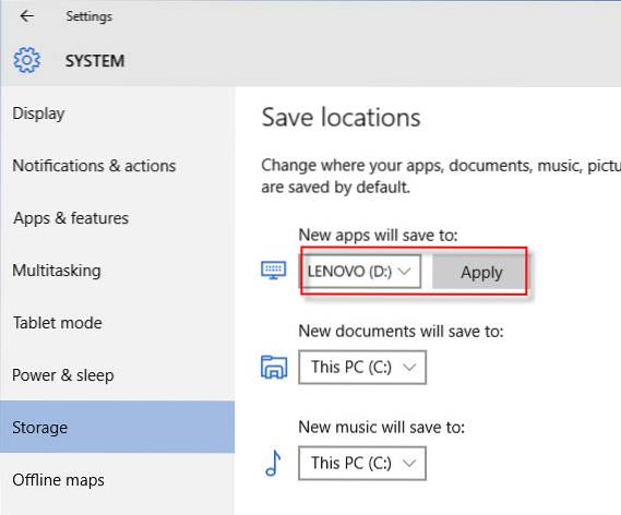 windows store change install directory