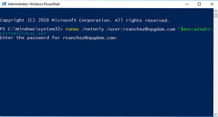 windows terminal kjøres som en annen bruker