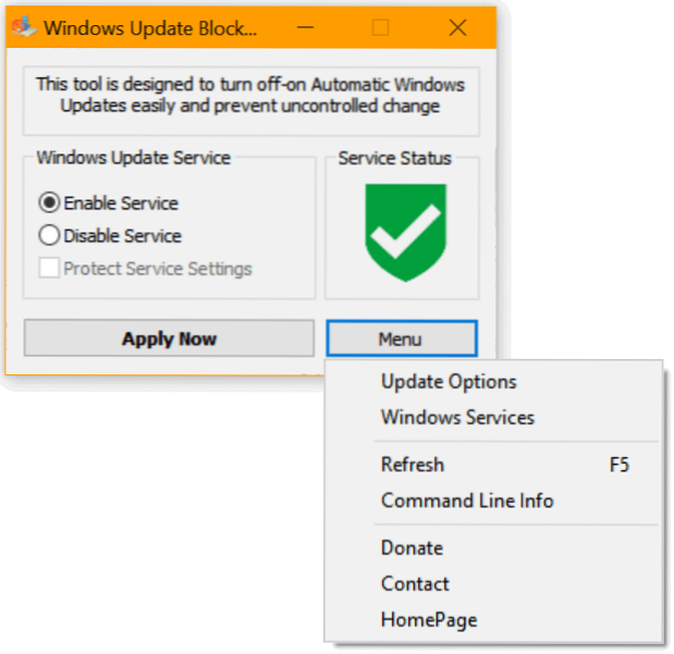 bloc de actualizare Windows