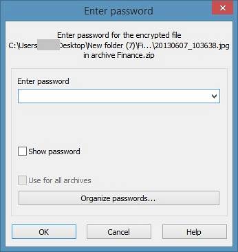 windows zip passord