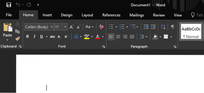 word dark theme