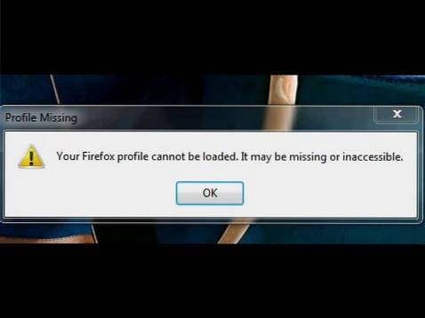 votre profil firefox ne peut pas être chargé