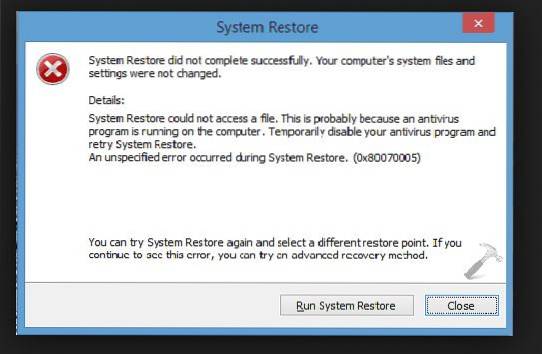 alternativă la restaurarea sistemului
