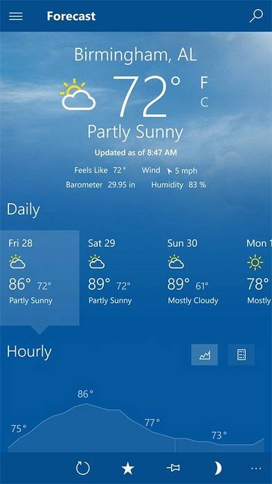 beste Wetter App für Windows 10
