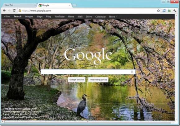 sfondo bing per l'estensione della home page di google
