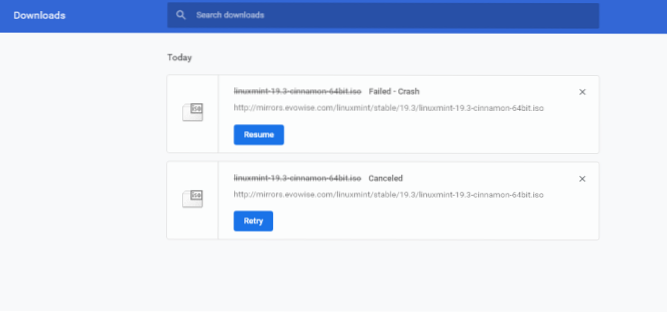 ¿Puedo reanudar la descarga en Google Chrome después del cierre?