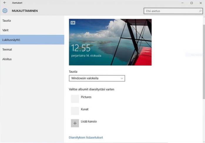 kan de achtergrondvensters van het vergrendelscherm niet wijzigen 10