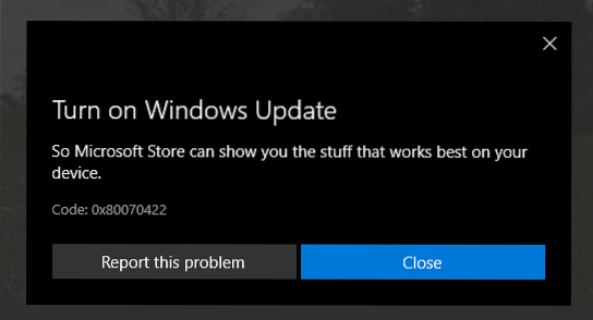 kan ikke installere app fra Microsoft Store