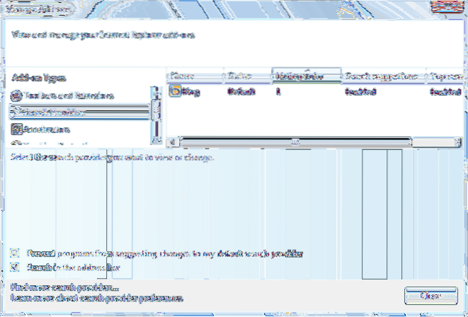 alterar o mecanismo de pesquisa padrão do Internet Explorer 11