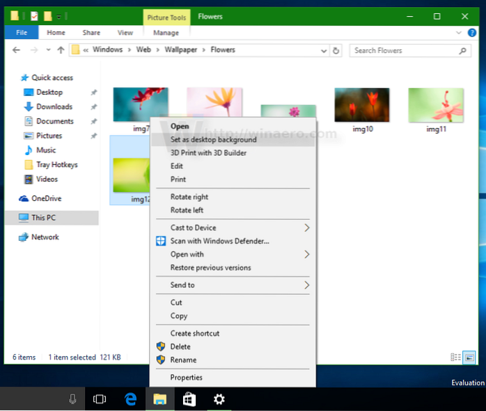 změnit pozadí plochy neaktivované Windows 10