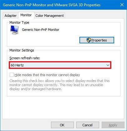 changer le taux de rafraîchissement windows 10