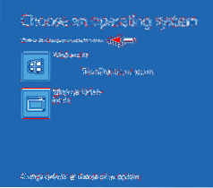 vyberte operační systém pro spuštění systému Windows 10
