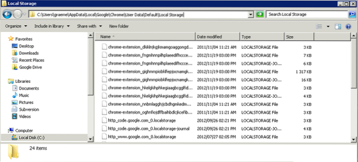 chrome backup local storage