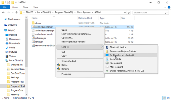 Cisco ASDM Windows 10