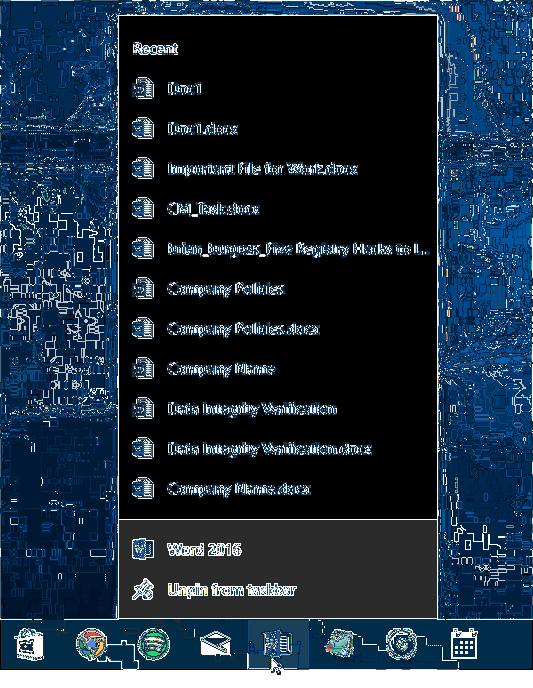 clear jump list windows 10