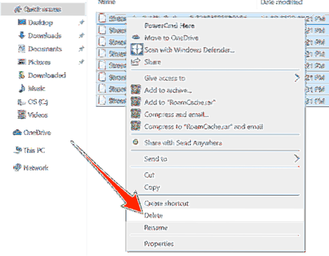 vider le cache Outlook
