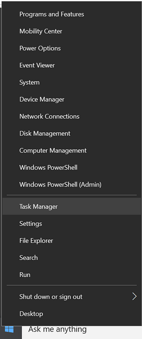 panoul de control nu este afișat în meniul de pornire Windows 10