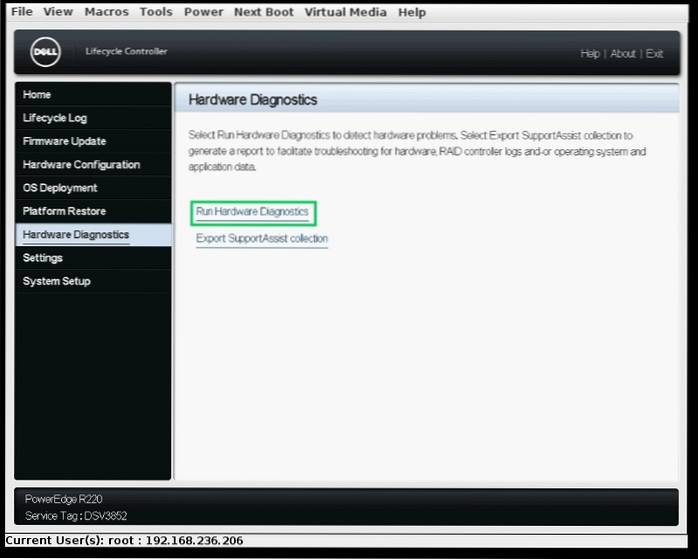 dell lifecycle controller hardware diagnostics