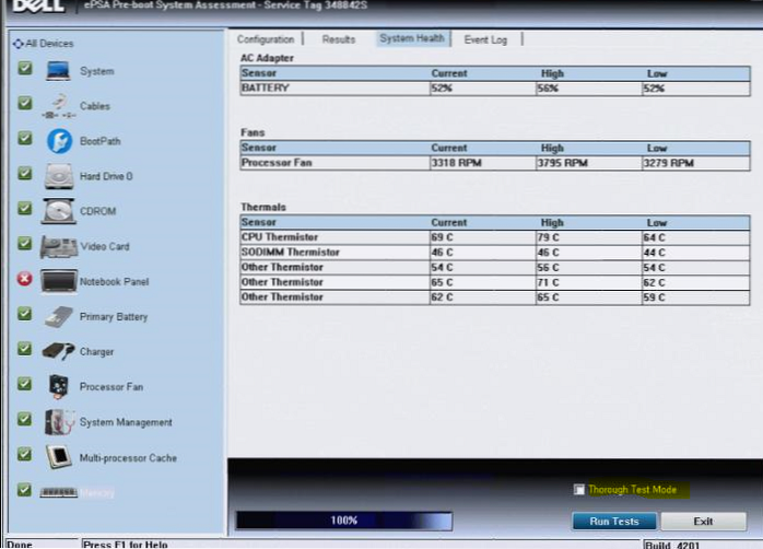 dell xps diagnostic mode