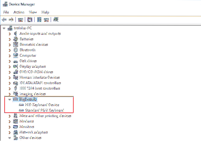 disabilitare la tastiera Windows 10