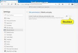 deaktiver medieafspilning af medier i Microsoft Edge