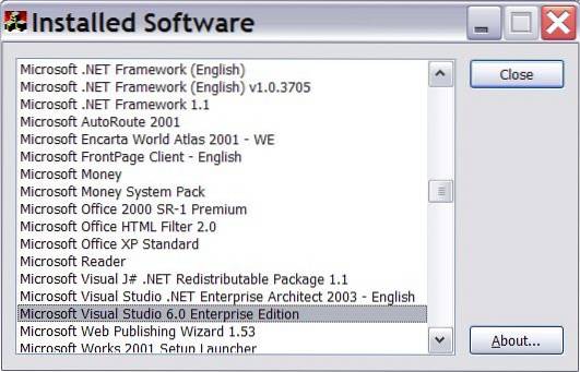 obtener la lista de programas instalados