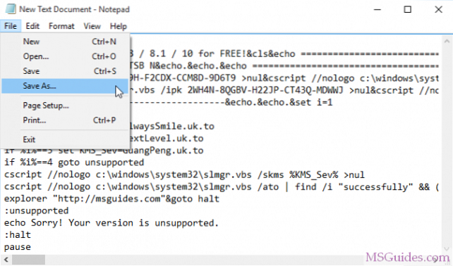získejte msguides Windows 10 txt