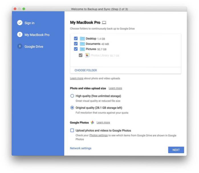 backup și sincronizare Google Chrome