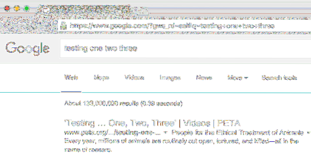 ricerca google nell'url