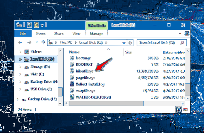 hiberfil windows 10 delete