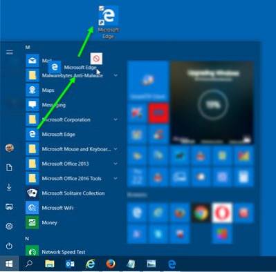 hur skapar jag en genväg till en webbplats på mitt skrivbord i Windows 10 Edge