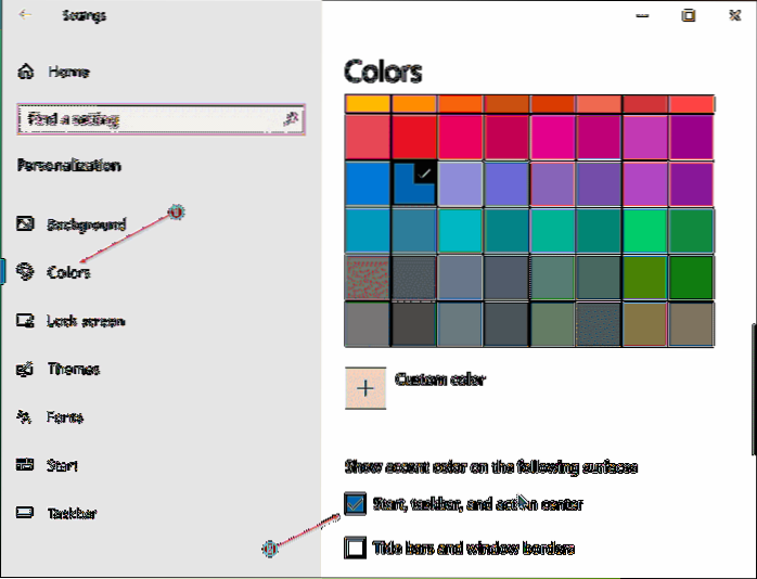hvordan man ændrer baggrundsfarve i startmenu windows 10