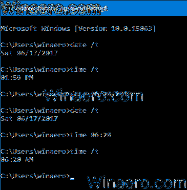 jak zmienić datę i godzinę w systemie Windows 10 za pomocą cmd