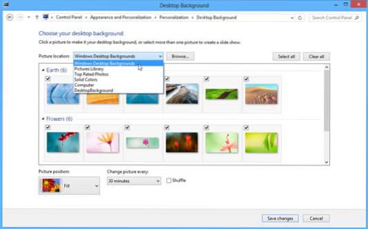 hur man ändrar skrivbordsbakgrundsfönster 8