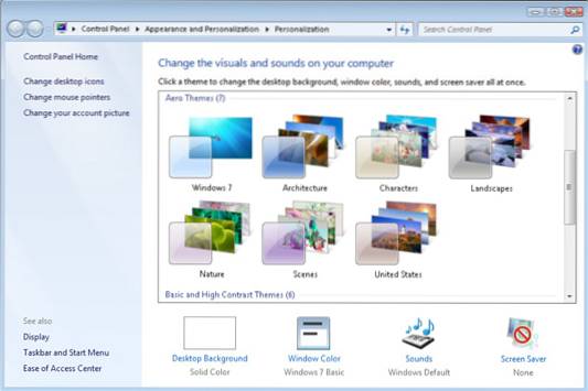 how to change desktop theme in windows 7