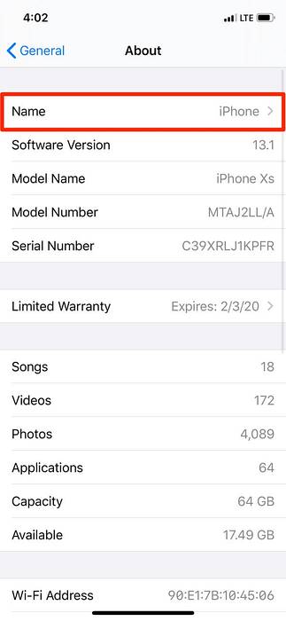 cum se schimbă numele hotspotului pe iPhone