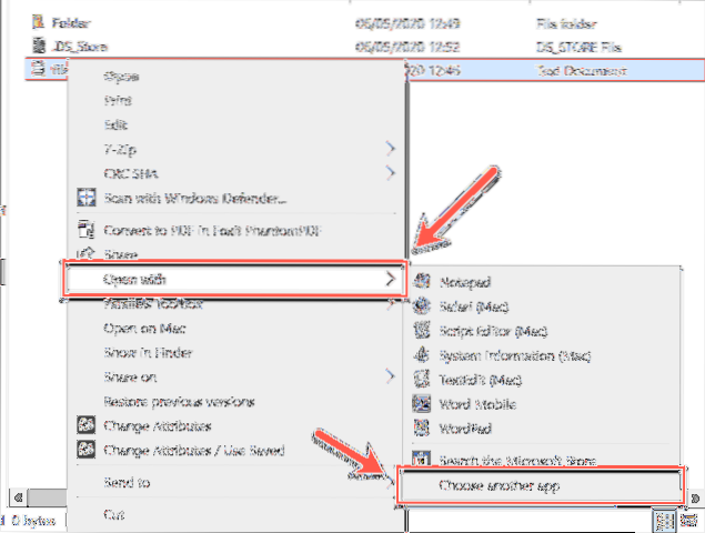 how to change open with on windows 10
