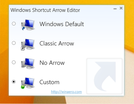 how to change shortcut arrow