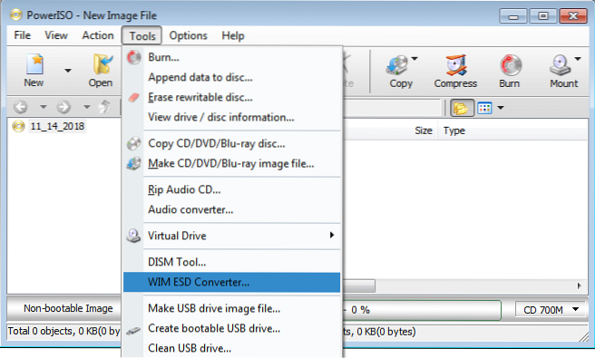 cómo convertir esd a wim