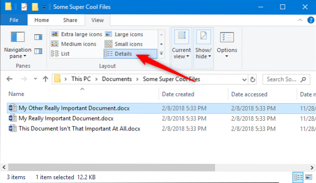 hvordan man finder nyligt oprettede filer i Windows 10