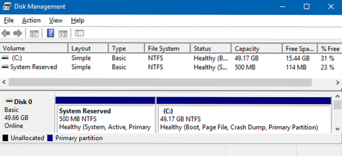 how to find system reserved partition in windows 10