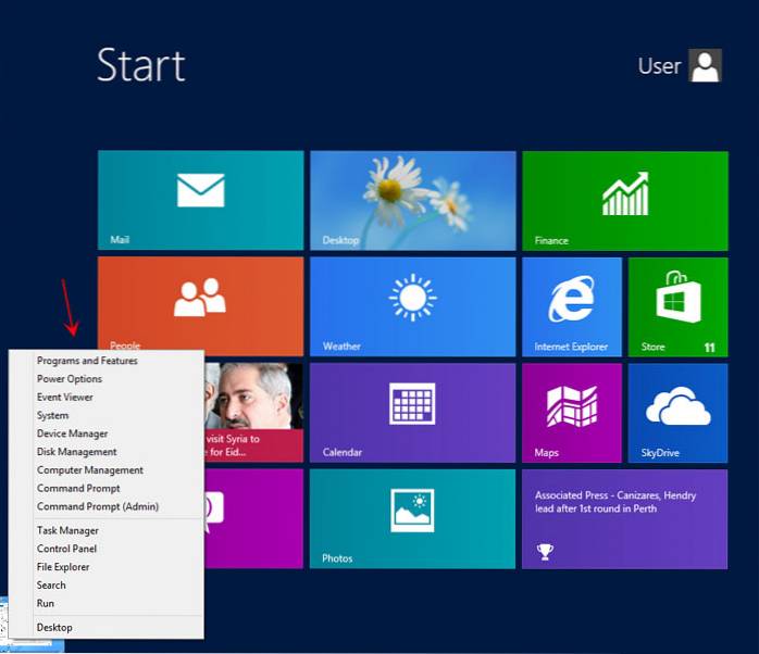 how to fix start menu windows 8