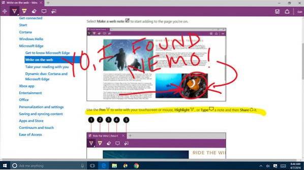 hvordan man fremhæver på siderne windows 10