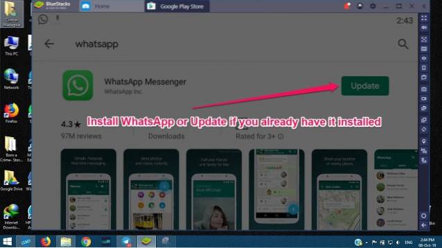 hvordan man installerer whatsapp på pc Windows 10 uden telefon