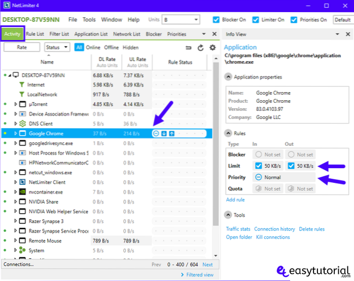comment limiter la vitesse Internet de Windows 10