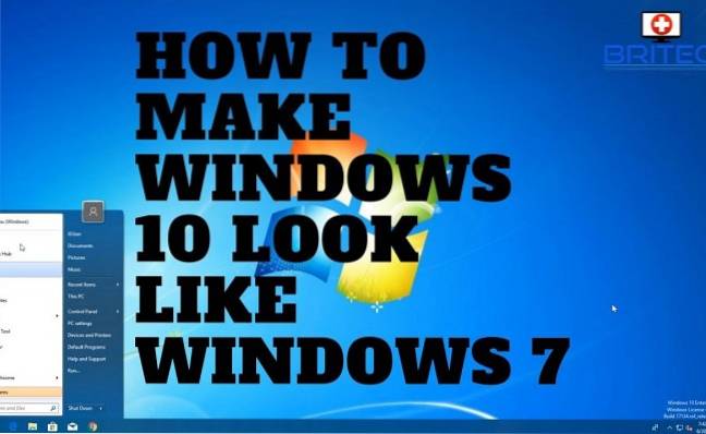 comment faire en sorte que Windows 10 ressemble à Windows 7 youtube